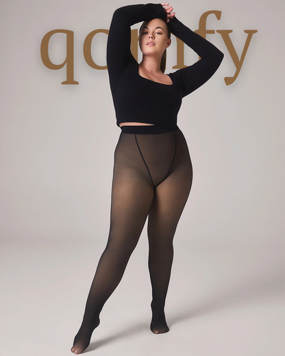 Qomfy Translucent Fleece Lined Tights