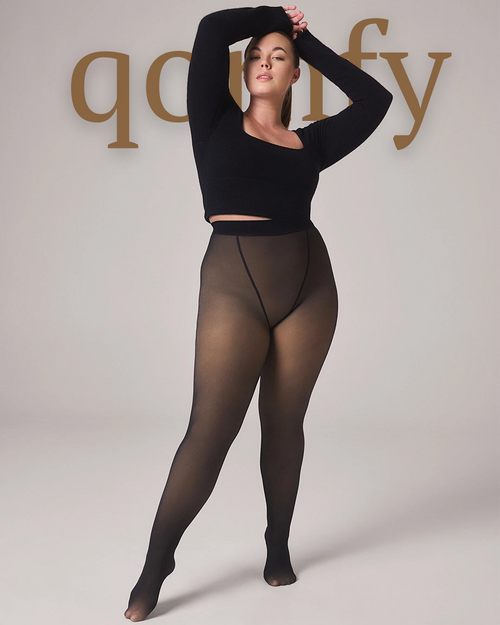 Qomfy Translucent Fleece Lined Tights