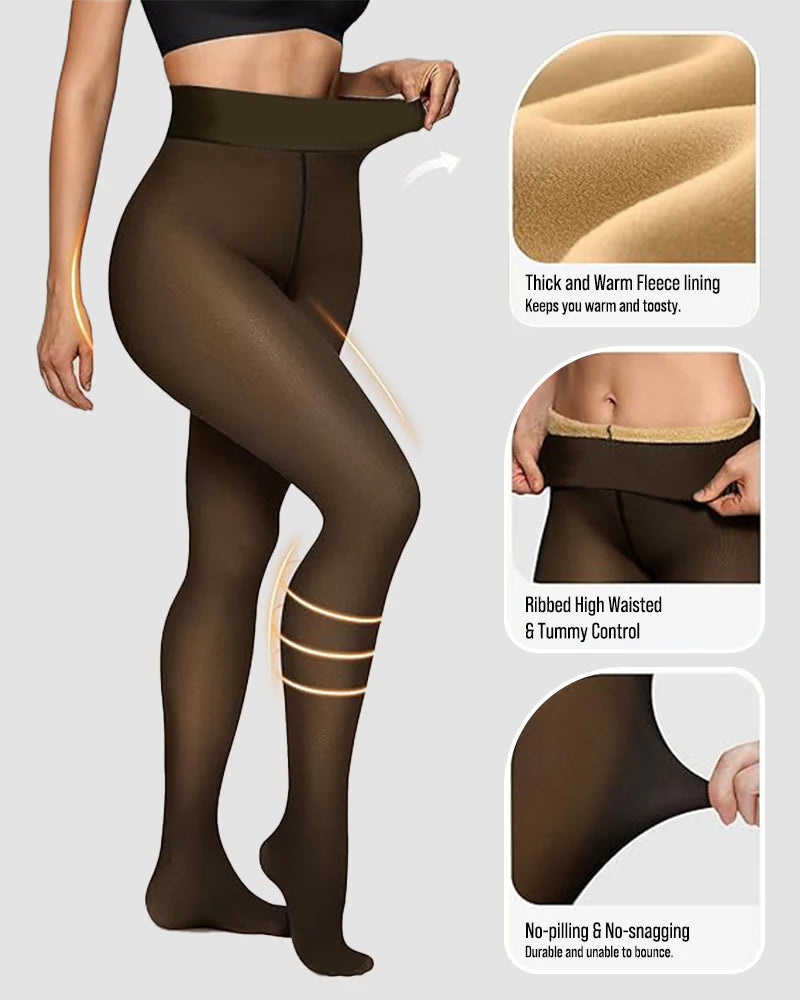 Qomfy Translucent Fleece Lined Tights