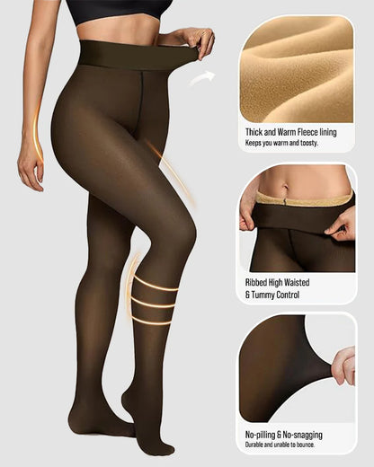 Qomfy Translucent Fleece Lined Tights