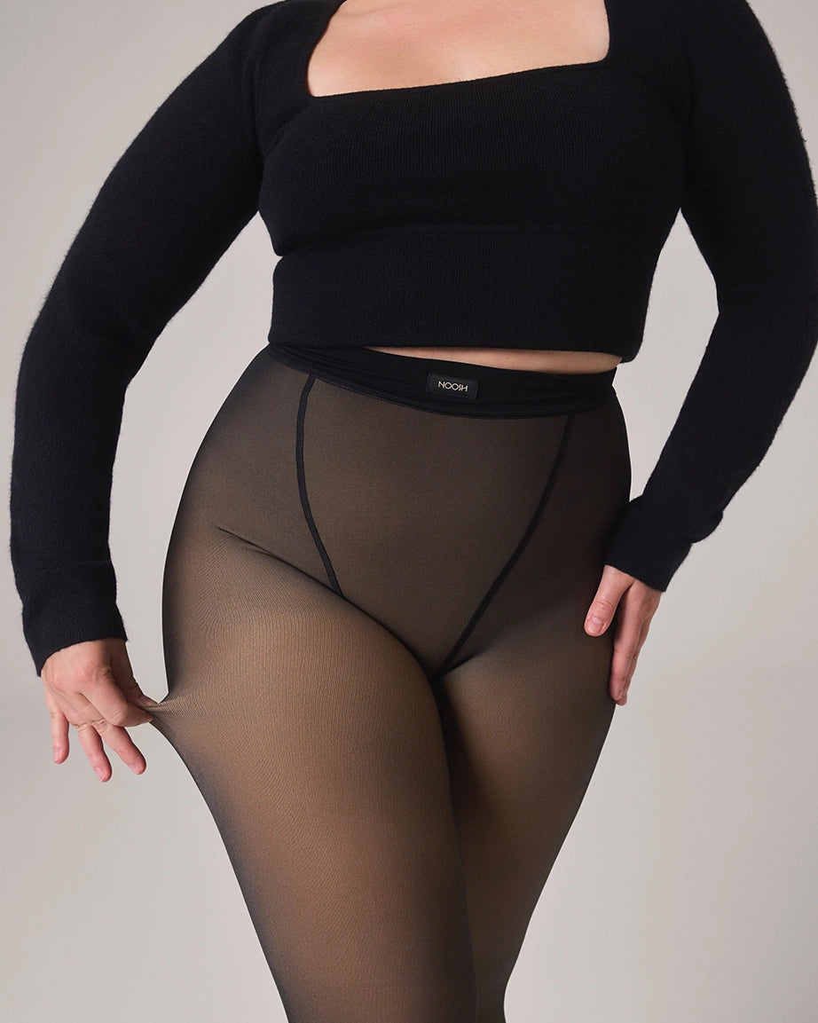 Qomfy Translucent Fleece Lined Tights
